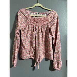 Love Glam Girl Long Sleeve Floral Top Size XL NWOT